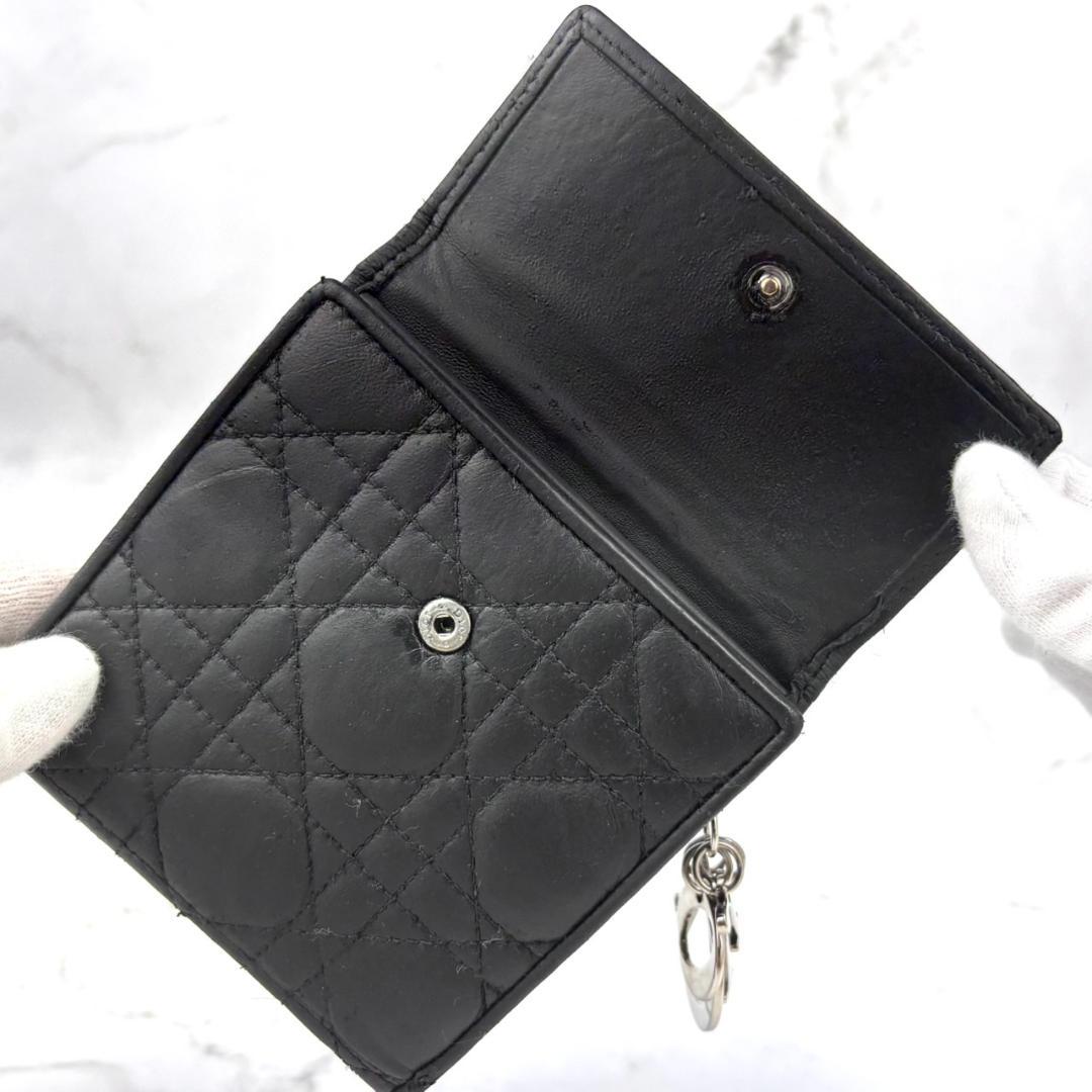 【金具チャーム】Dior⭐ディオール【カナージュ】ロータスウォレット⭐折り財布