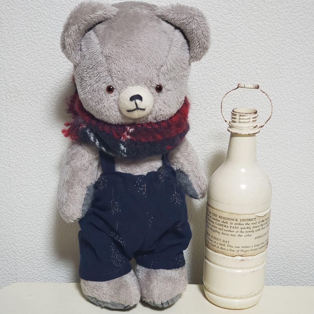 No.631 テディベア　グレージュ×サロペット×マフラー