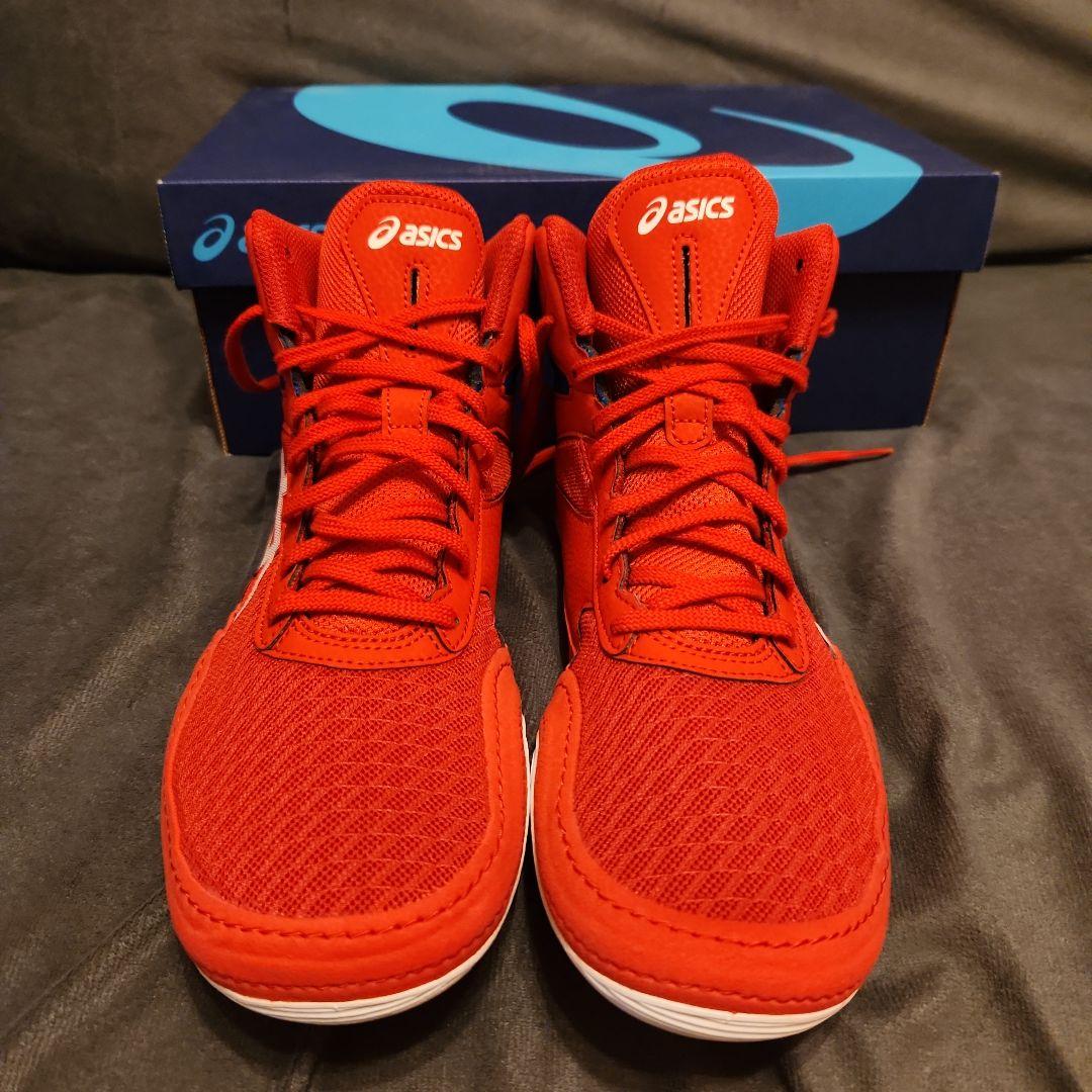 ASICS ボクシングシューズ レッド ハイカット