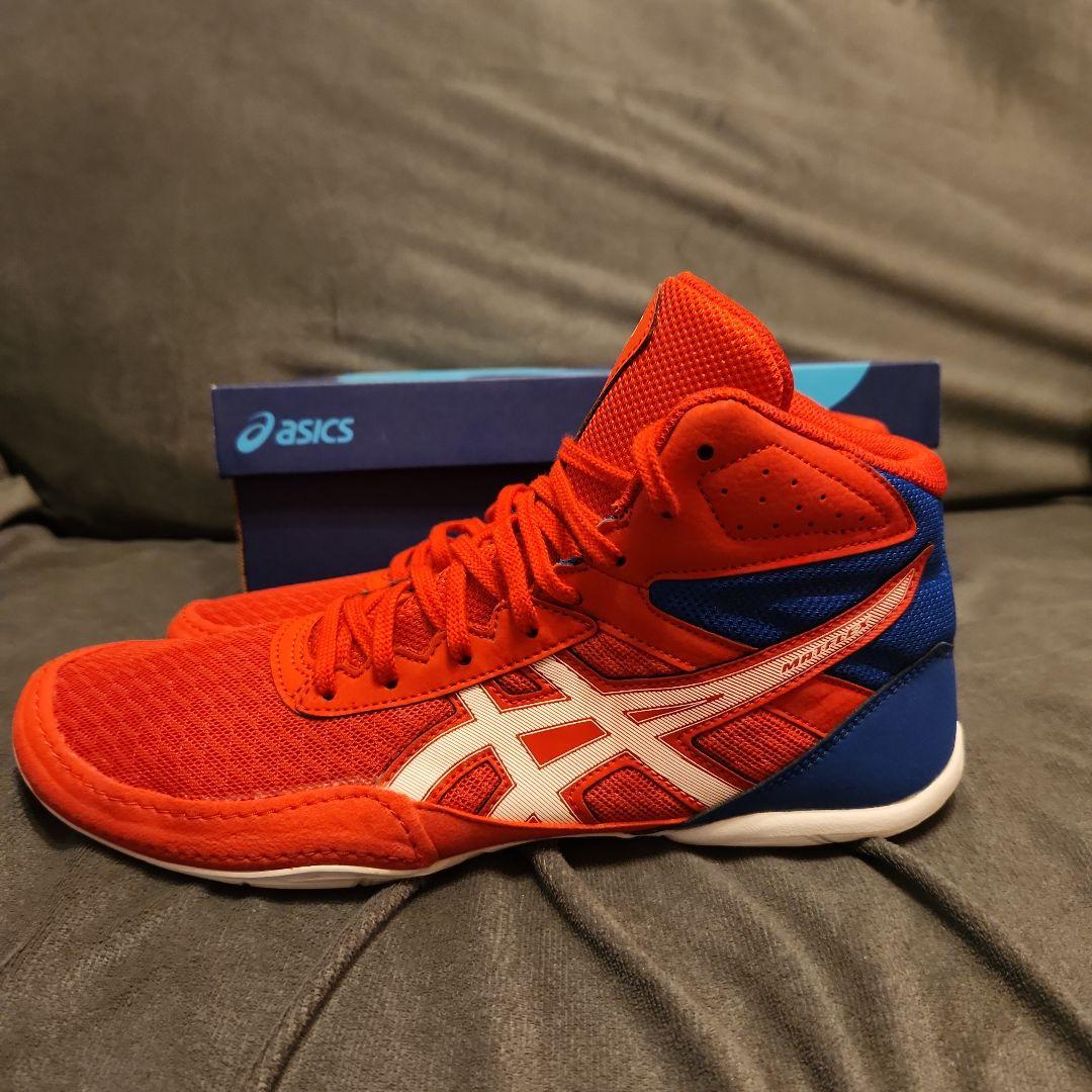 ASICS ボクシングシューズ レッド ハイカット