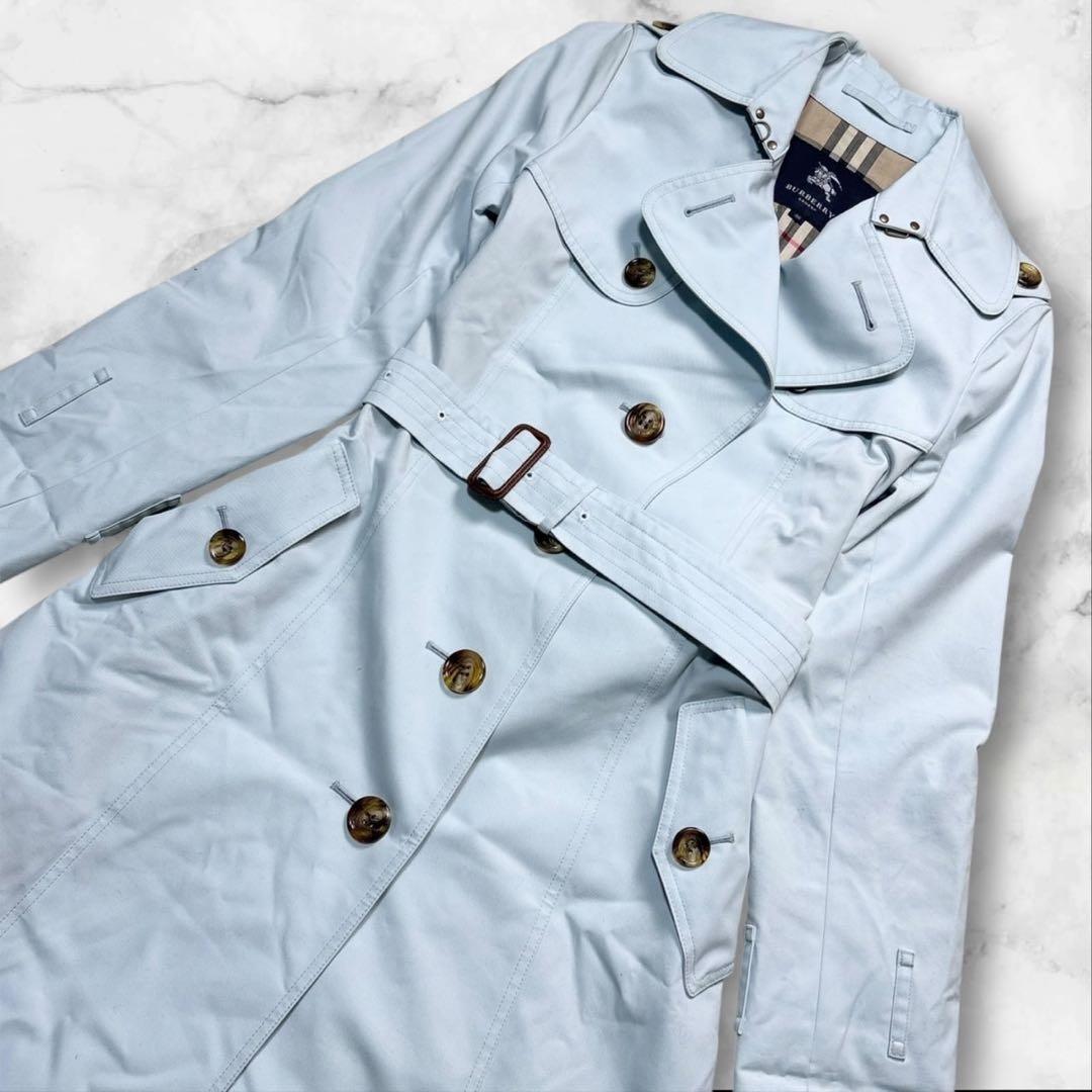 BURBERRY バーバリー トレンチコート ジャケット 水色 ノバチェック