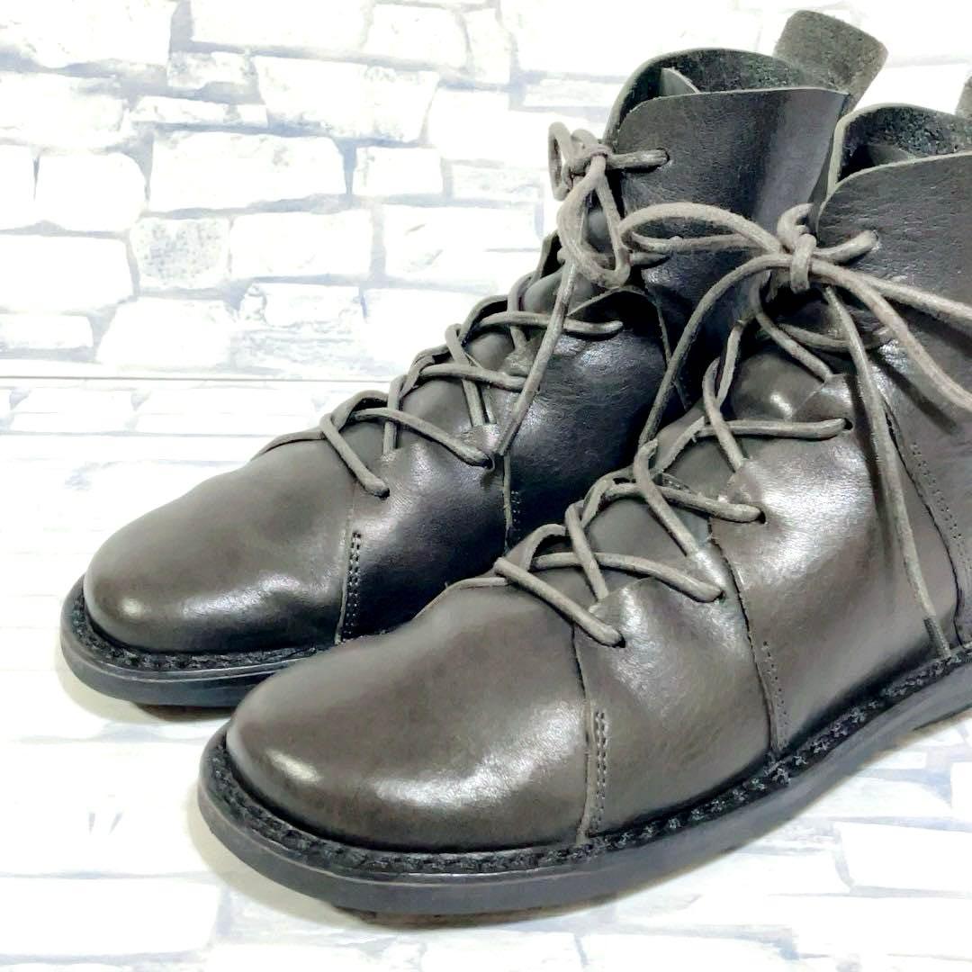 trippen NOMAD レザー レースアップ ショートブーツ 35
