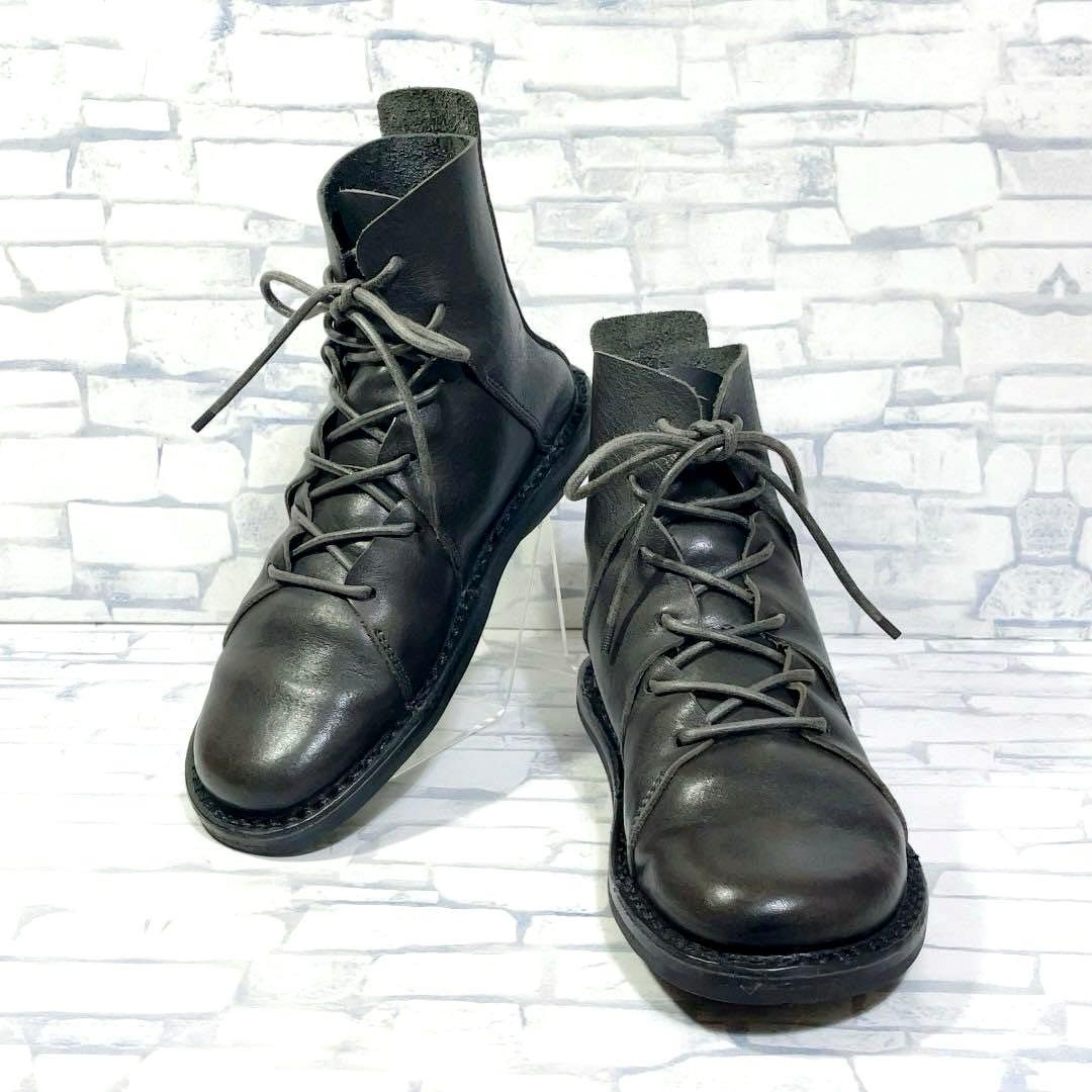 trippen NOMAD レザー レースアップ ショートブーツ 35