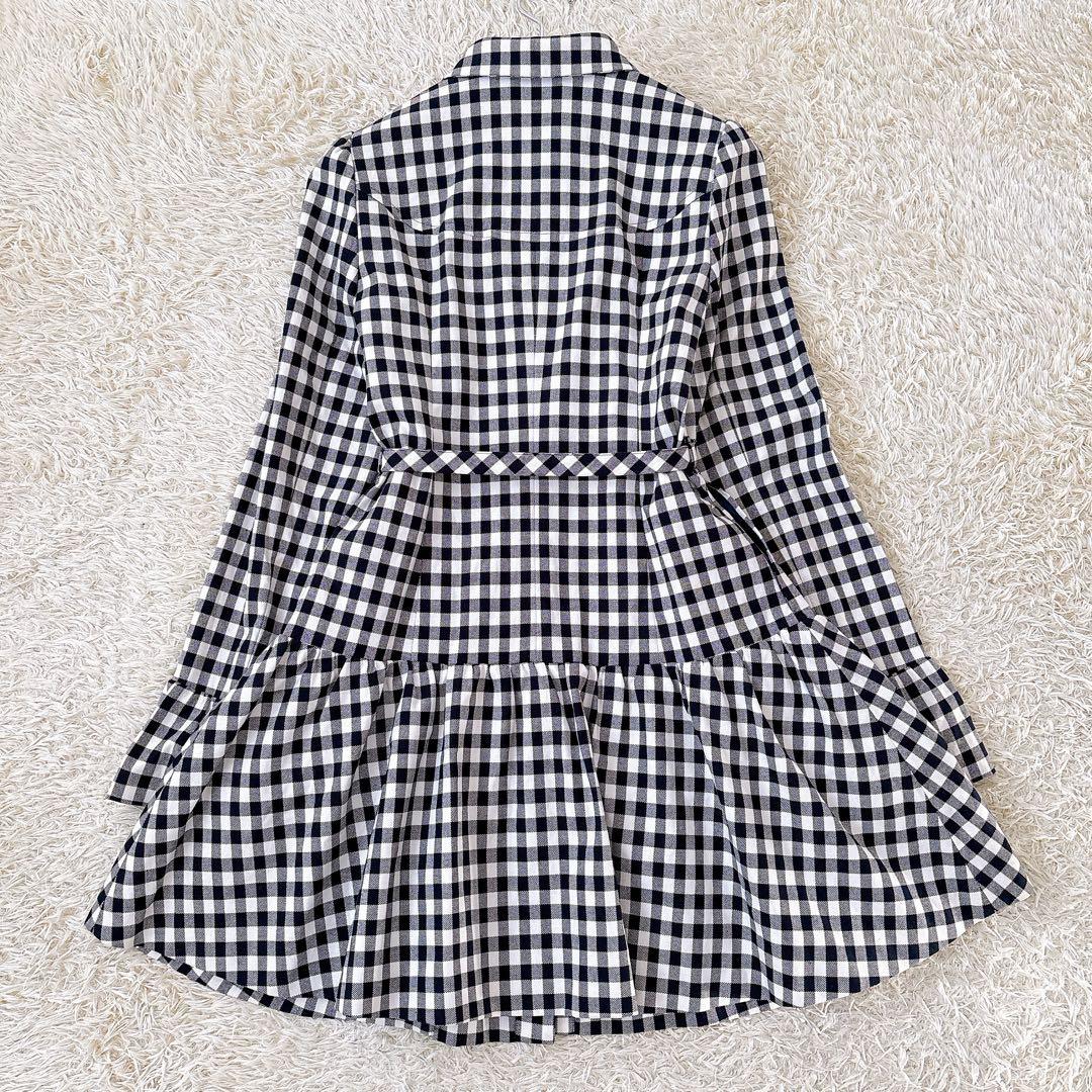 良品✨バーバリーブルーレーベル ギンガムチェックワンピース リボンベルト フリル