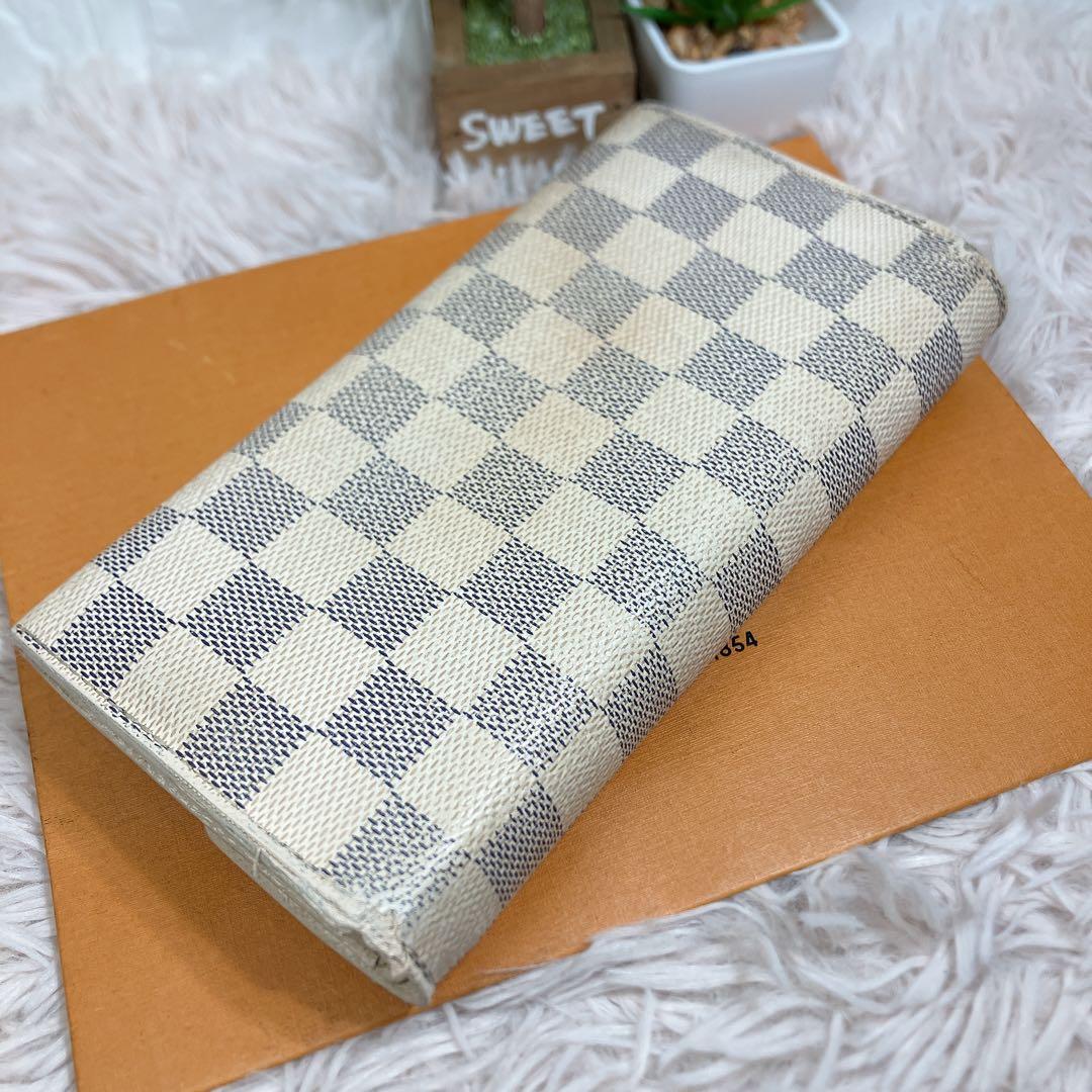 正規品 ルイヴィトン ダミエ アズール ポルトフォイユ サラ 長財布 折り財布