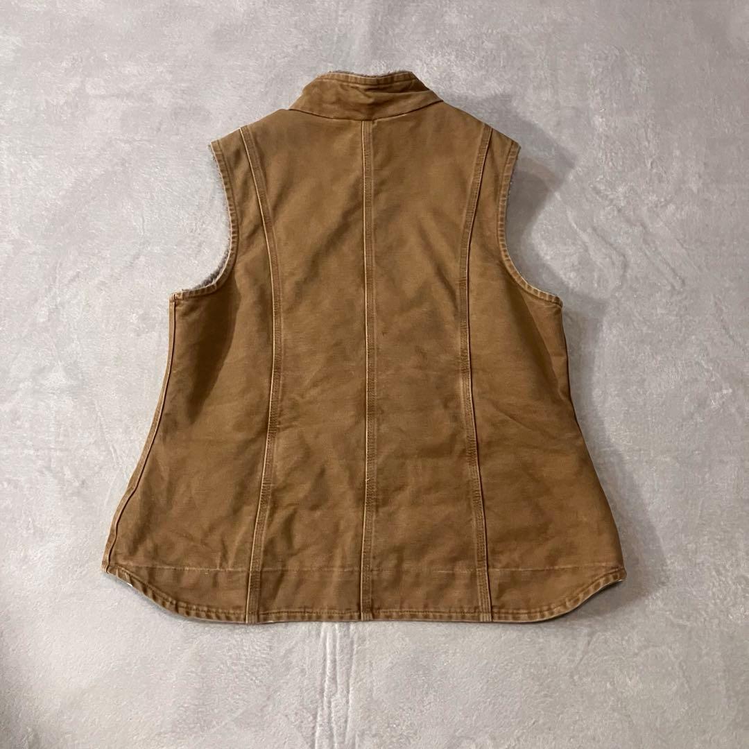 Carhartt ダックベスト 裏ボア ベージュ Lサイズメキシコ製　フェード