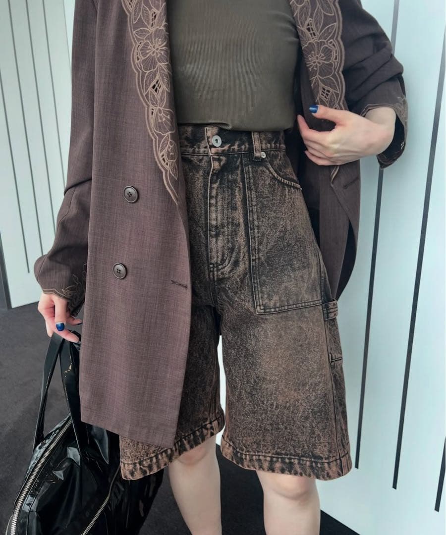 ジャケット・アウター MEDI LACE EMBROIDERY COLLAR JACKET
