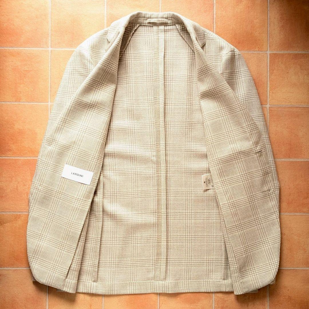 LARDINI IZUMO シャツジャケット ベージュ グレンチェック 50