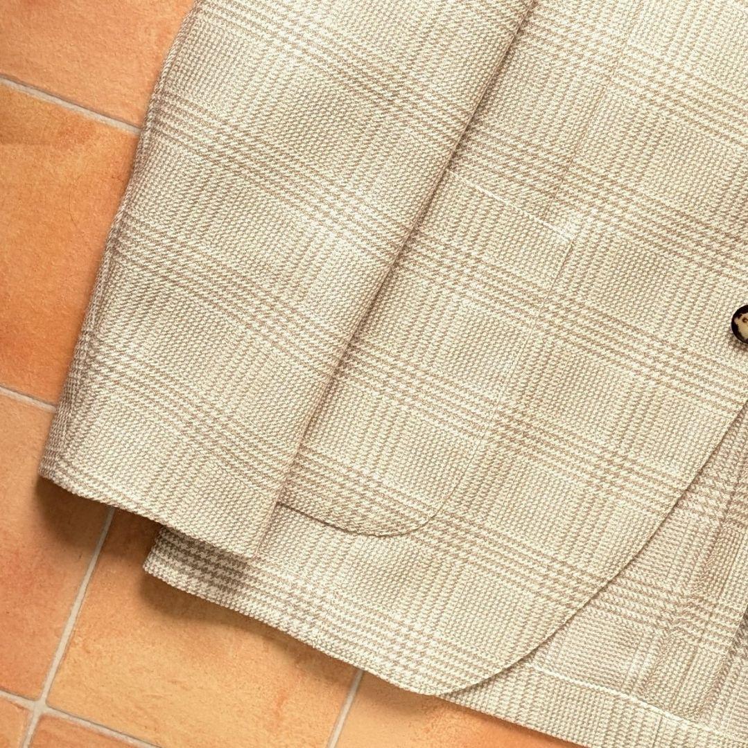 LARDINI IZUMO シャツジャケット ベージュ グレンチェック 50