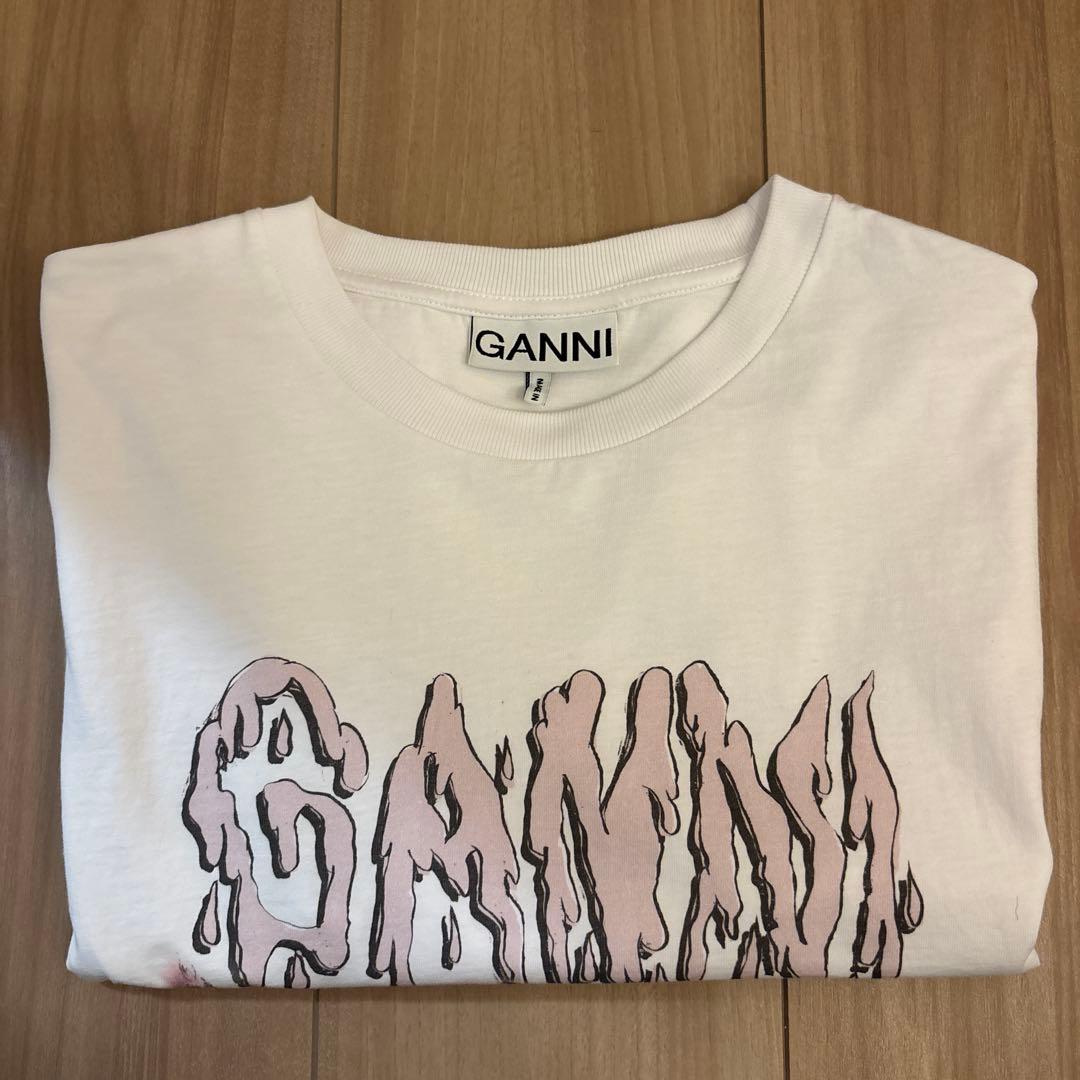 GANNI 猫イラスト Tシャツ ホワイト