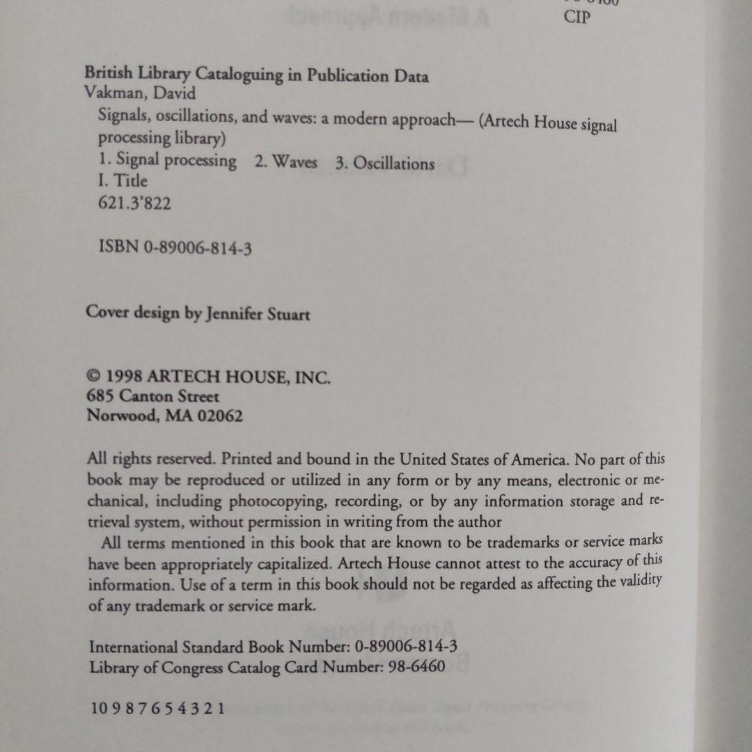 洋書 Signals, Oscillations, and Waves