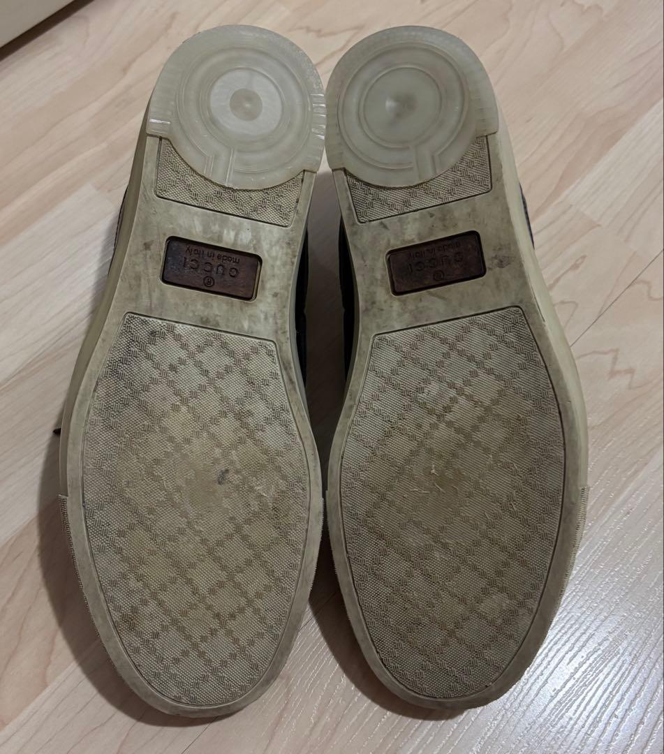 GUCCI ブラック レザー デッキシューズ