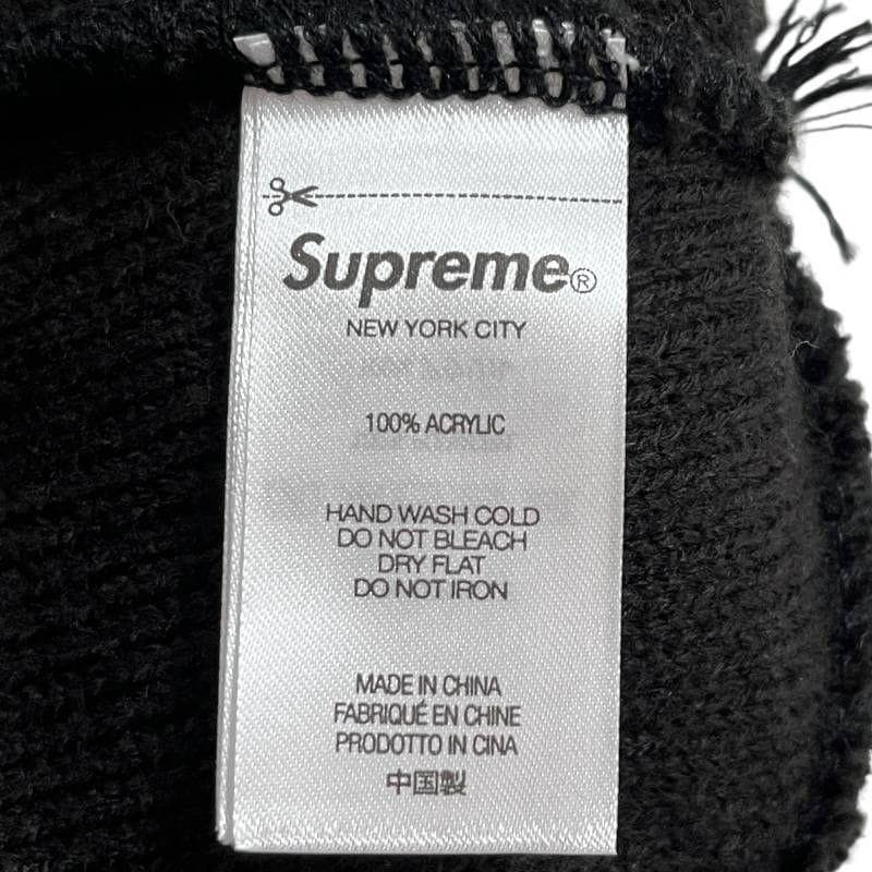 6526 Supreme 24FW ビッグストライプビーニー ブラック