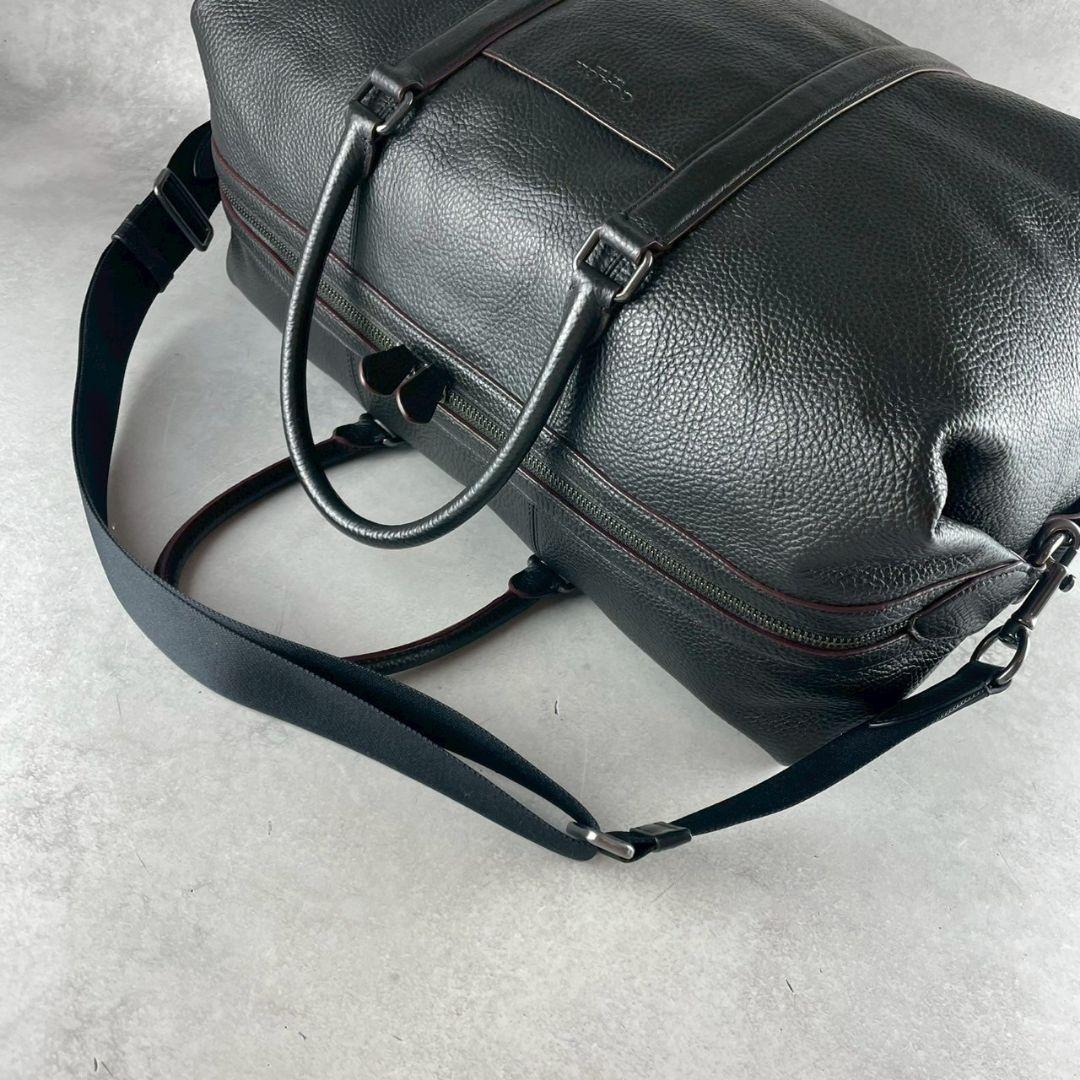 コーチ 黒 レザー ボストンバッグ 2way ショルダーストラップ
