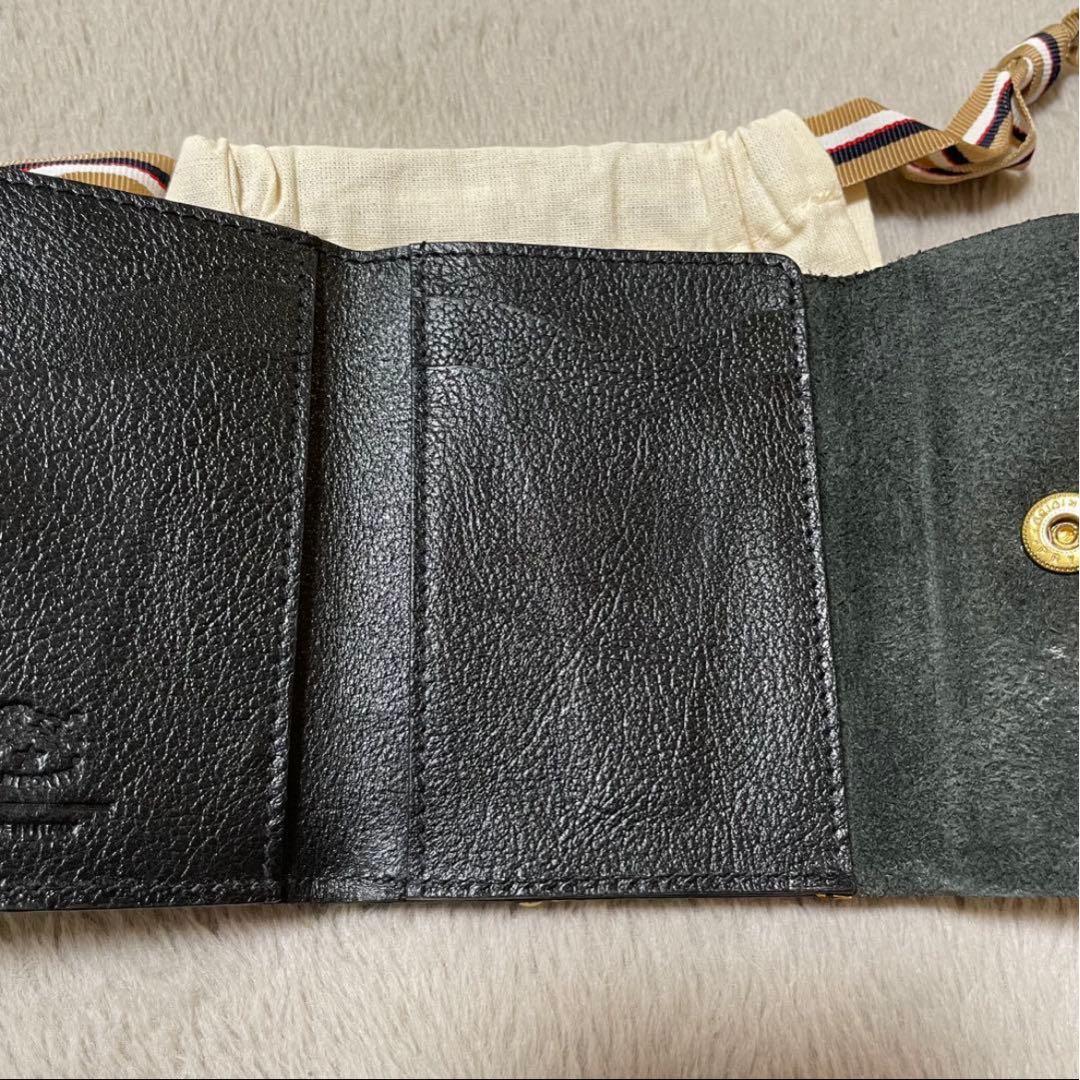 ✨新品 ✨イルビゾンテ IL BISONTE 黒 三つ折り 財布 ロゴ型押し