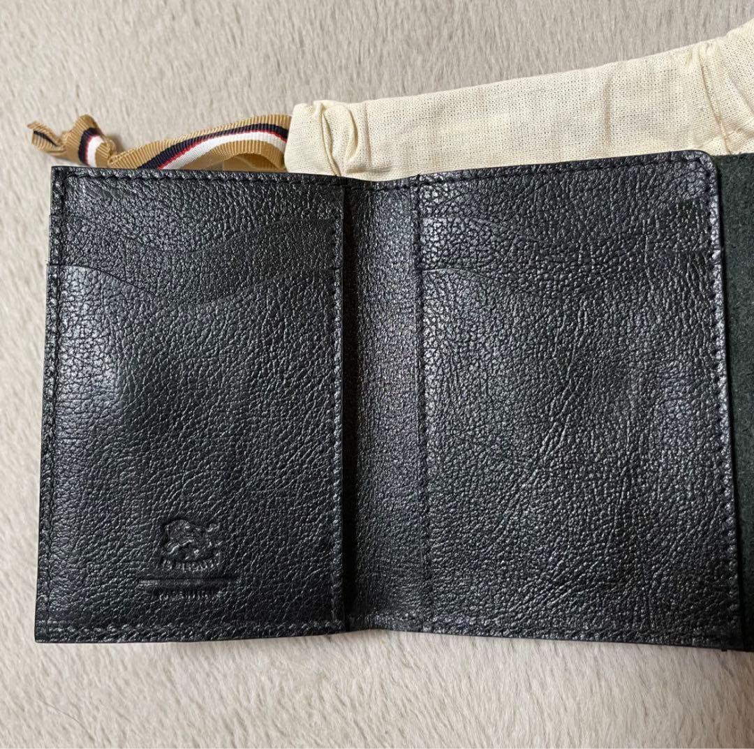 ✨新品 ✨イルビゾンテ IL BISONTE 黒 三つ折り 財布 ロゴ型押し