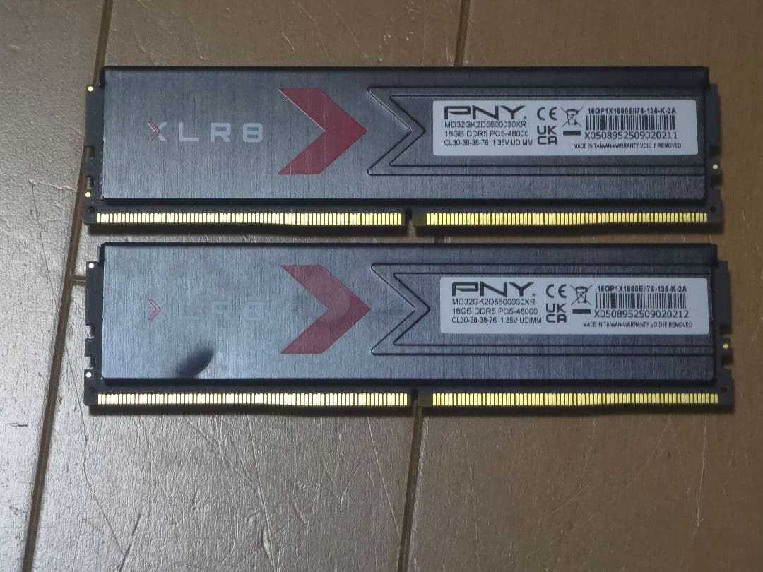 ​【1枚正常】PNY XLR8 DDR5-6000 CL30 16GB×2