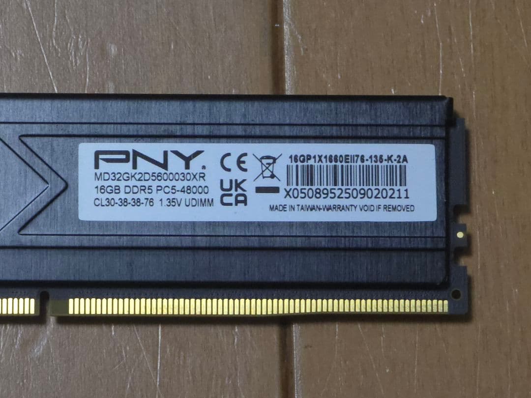 ​【1枚正常】PNY XLR8 DDR5-6000 CL30 16GB×2