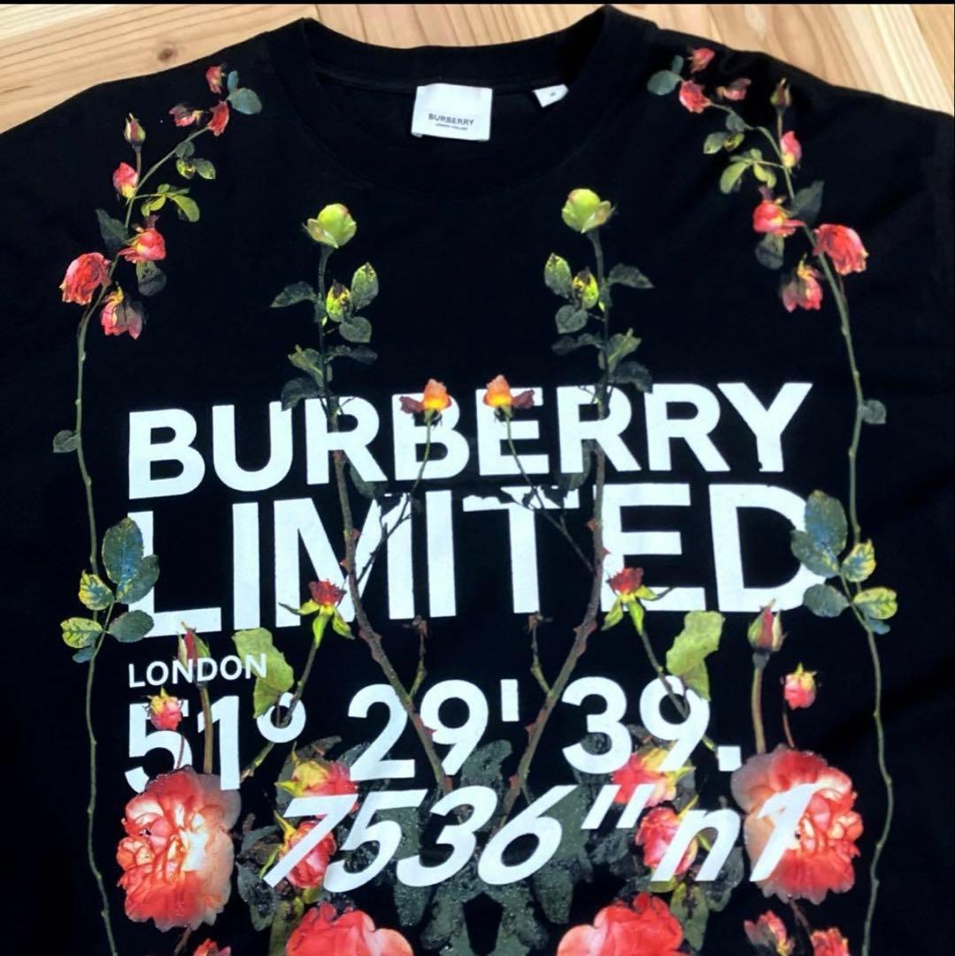 BURBERRY バーバリー リミテッド Tシャツ 半袖 花柄 黒 M