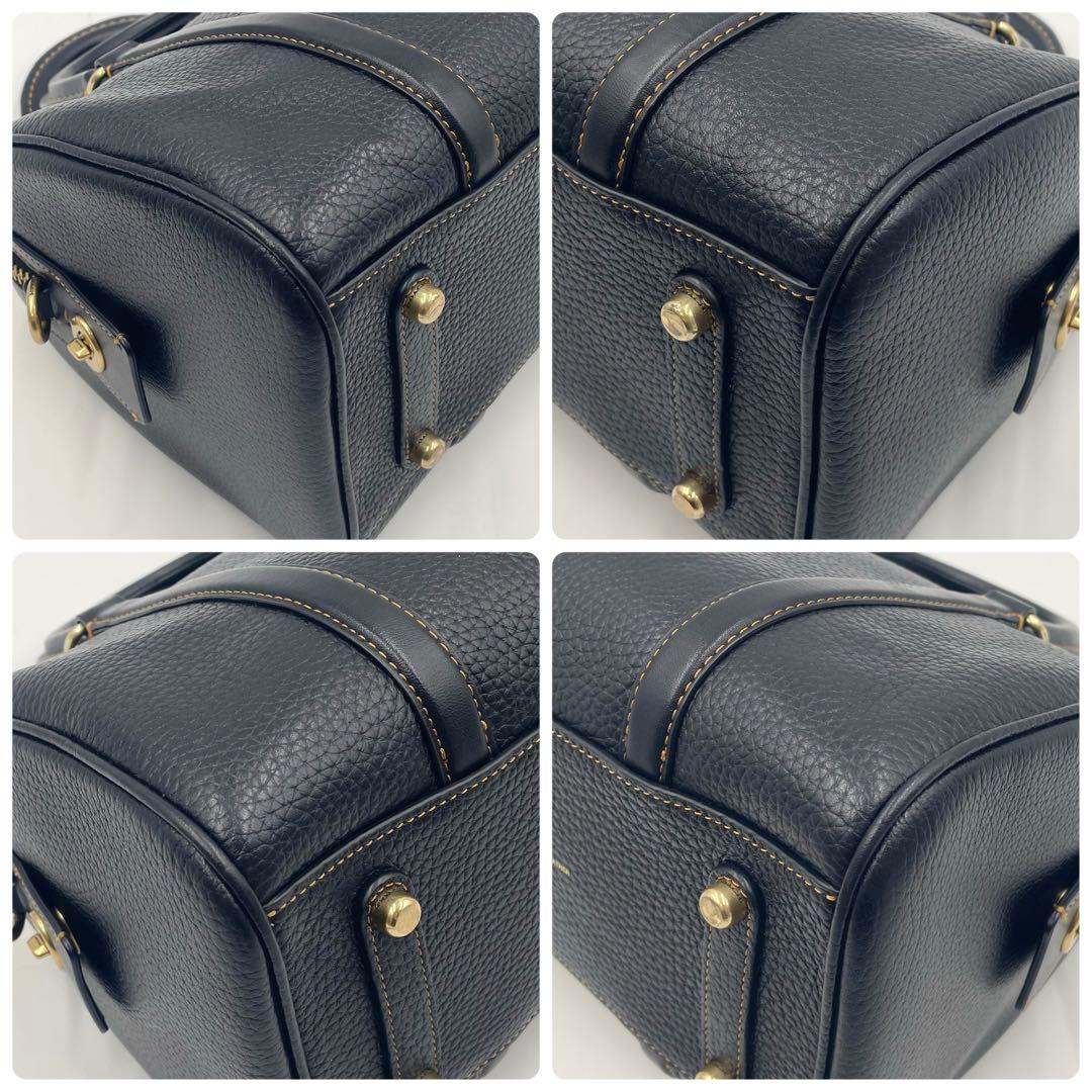 【美品】COACH ルビーサッチェル25 ナチュラルペブル ミニボストンバッグ黒