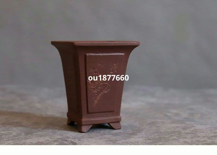 多肉植物鉢 奎面正方紫砂鉢 盆栽鉢 植木鉢 小品盆栽鉢 大品盆栽鉢