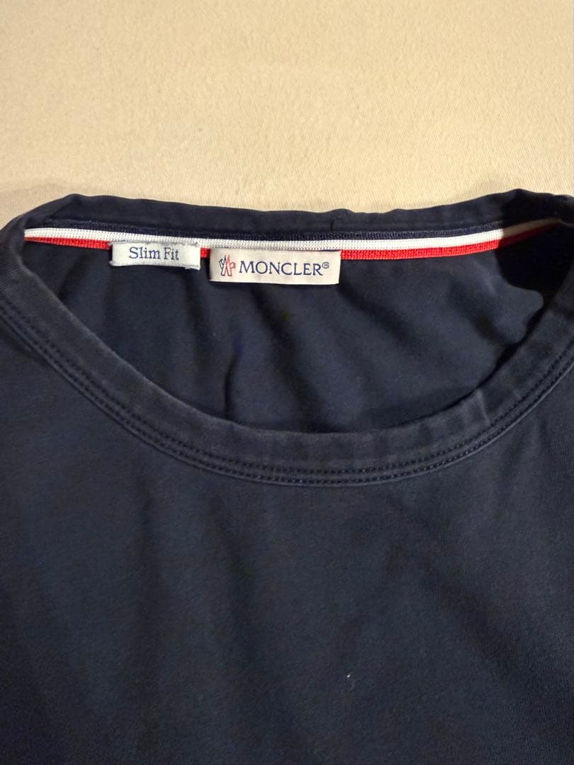 n*o様 MONCLER ネイビー スリムフィット Tシャツ