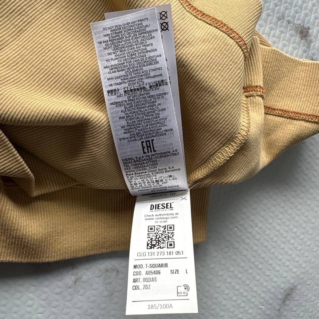 ✨未使用タグ付き✨ DIESEL ディーゼルベージュ半袖T Dロゴ