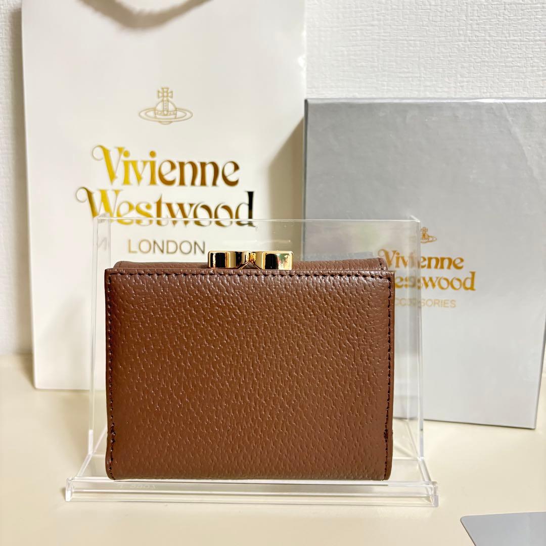 【新品未使用】Vivienne Westwoodブラウン三つ折り財布ショッパー無