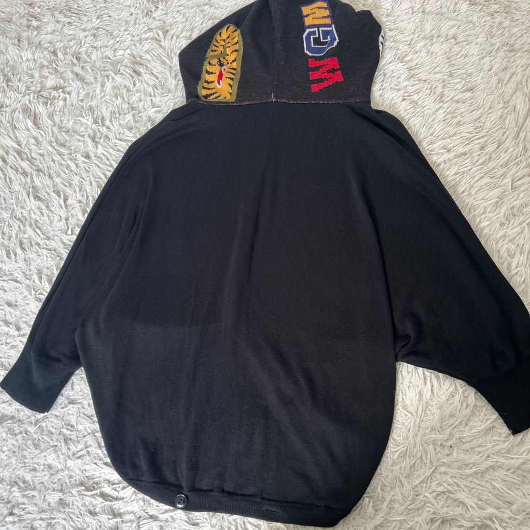 美品　エイプA BATHING APE シャーク カーディガン タイガー 黒