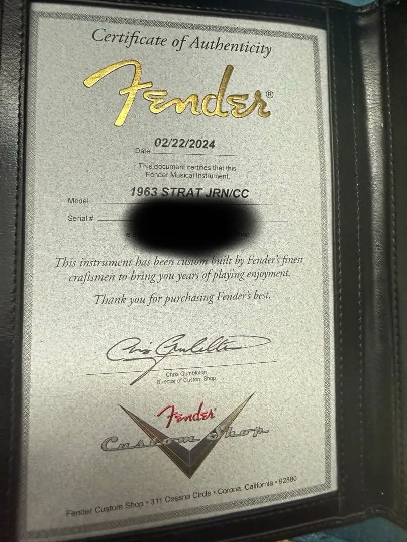 Fender Custom Shop Custom 1963 ストラト