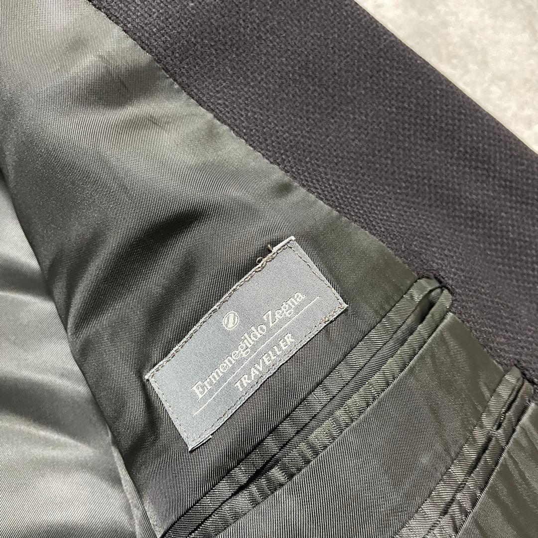 極美品✨️エルメネジルドゼニア トラベラージャケット 黒 ホップサック 58サイズ