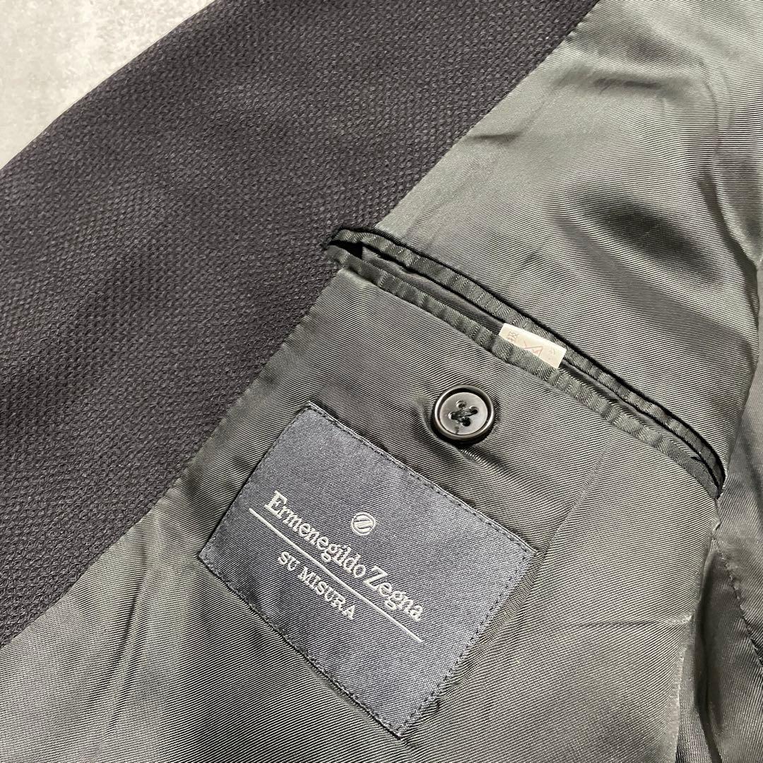 極美品✨️エルメネジルドゼニア トラベラージャケット 黒 ホップサック 58サイズ
