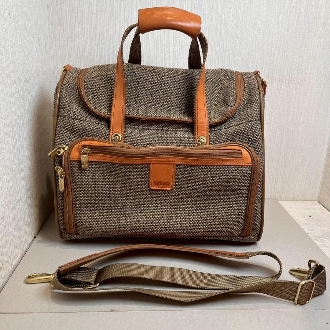 【美品】Hartmann ハートマン ボストンバッグ ツイード レザー 2way