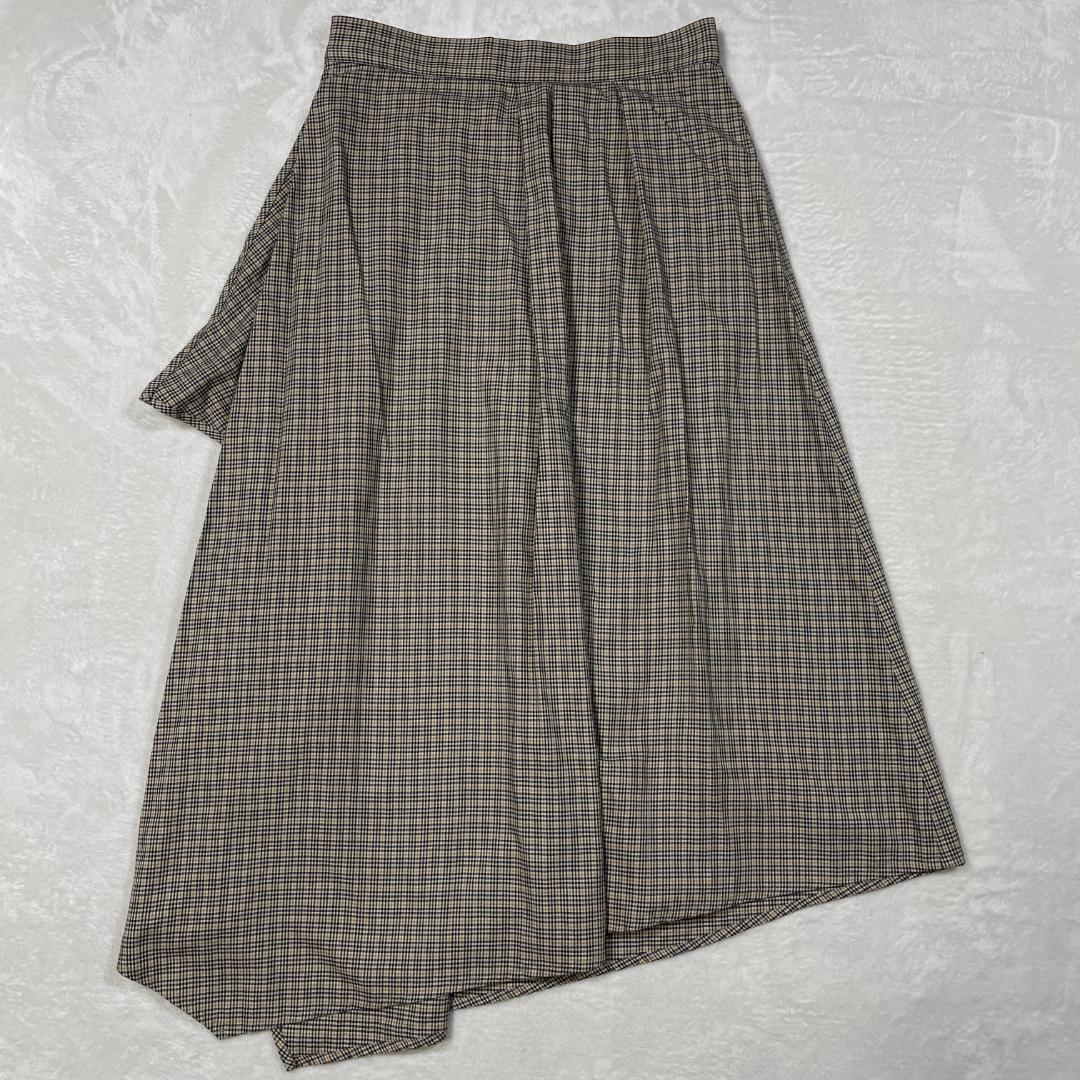 美品 Pal'las Palace チェック柄 変形 日本製 ロングスカート