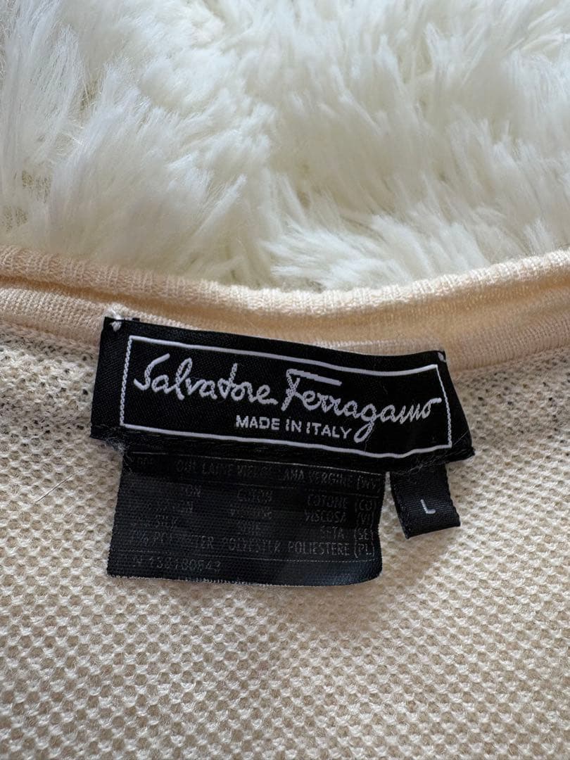 【美品】Salvatore Ferragamo カーディガン Lツイード風