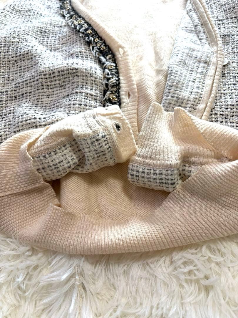 【美品】Salvatore Ferragamo カーディガン Lツイード風