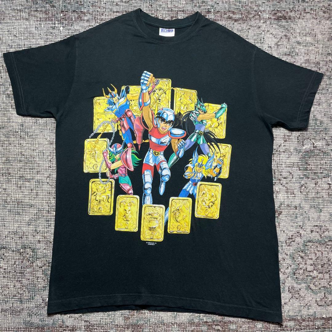 ヴィンテージ　聖闘士星矢　アニメ　漫画　ドリームカラーズ　ユーロ　Tシャツ　黒