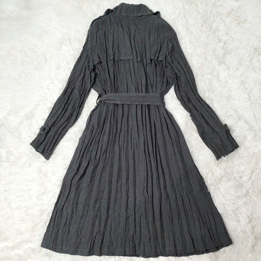 ✨美品✨ 定価6万 SPECCHIO トレンチコート プリーツ デニムライク L