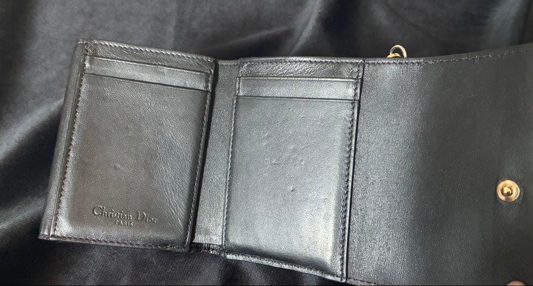 Dior ロータスウォレット ブラック 三つ折り財布