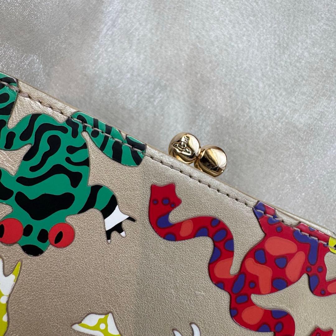 【希少‼️】ヴィヴィアンウエストウッド 二つ折り財布 カエル FROGS ゴールド