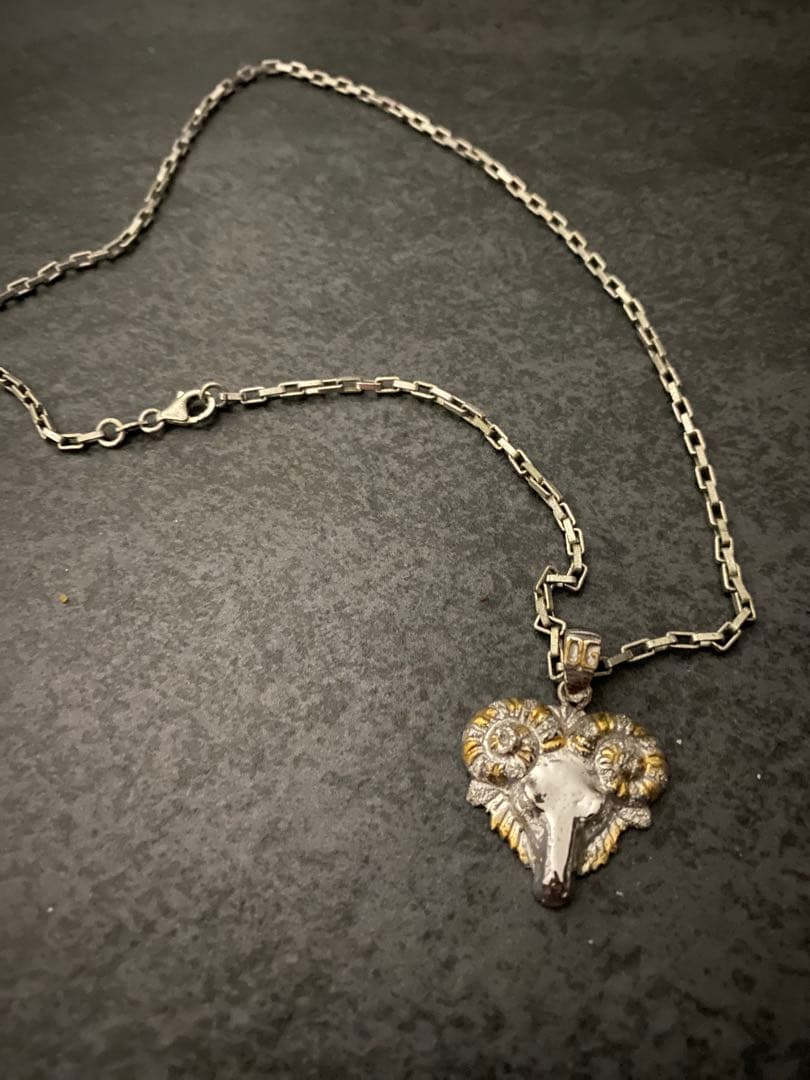 【D&G】ドルガバ 羊モチーフ ネックレス シルバー×ゴールド
