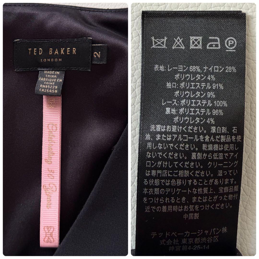 美品✨TED BAKER テッドベイカー　フレアスリーブ　ワンピース　刺繍　M