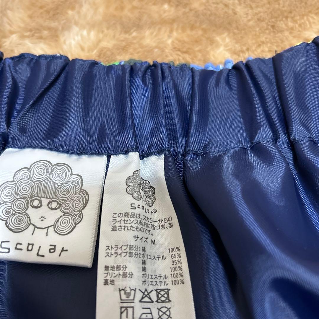 ScoLar 花柄スカラーちゃん×異素材MIXストライプスカート