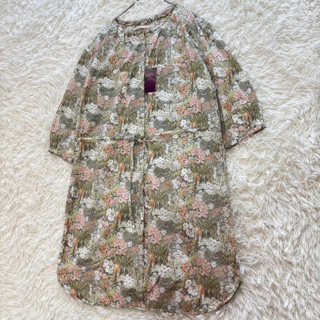新品 carlife × LIBERTY リバティタナローン　総花柄ワンピース
