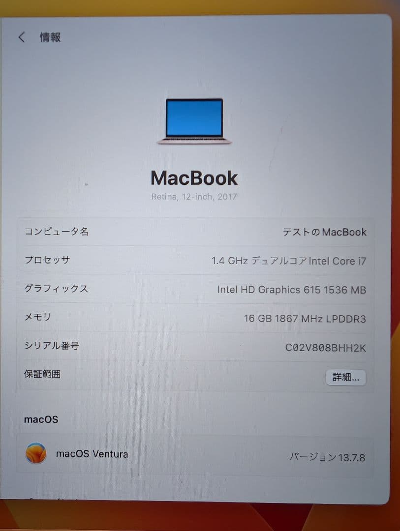 MacBook Air Retina 12インチ　貴重な16GBメモリ