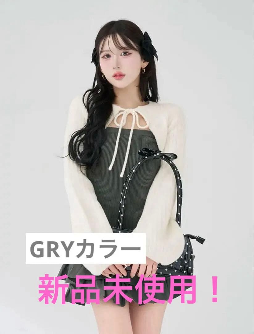 ダーリッチ ティアードフリルミニワンピース GRY FREEサイズ