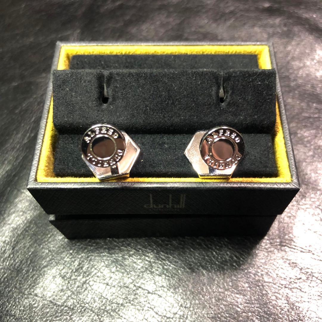 Dunhill クロコダイルレザー カフスリンク ネイビー