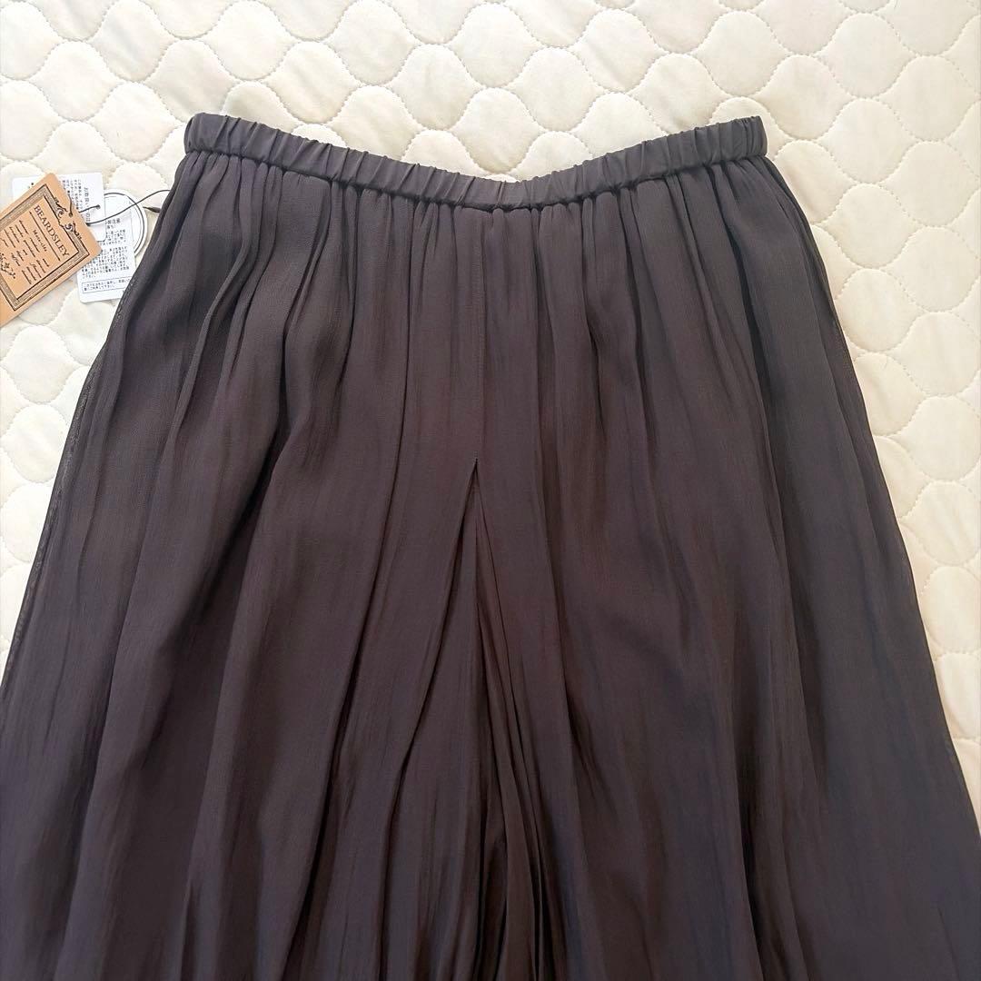【25SS新品タグ付】ビアズリー NEWシワシフォンギャザーパンツ ブラウン　2