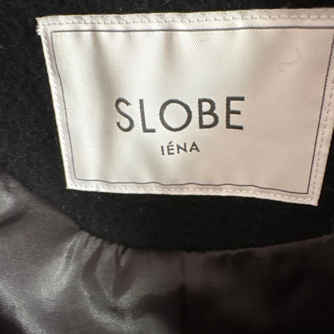 スローブイエナ　SLOBE IENA 黒Aライン　ノーカラーコート　38
