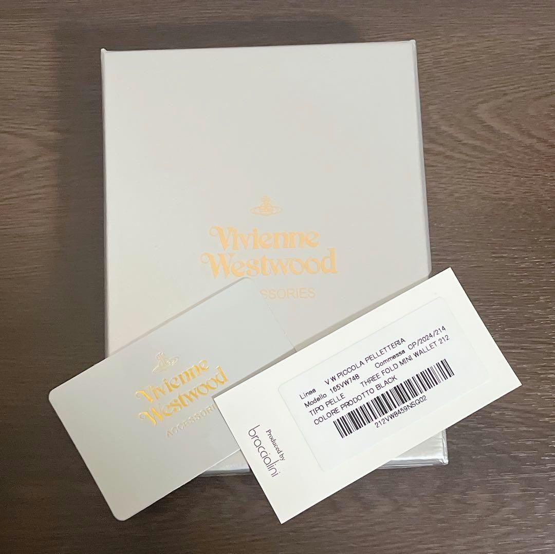 VivienneWestwood ミニ財布　ブラック　ゴールド　三つ折り財布